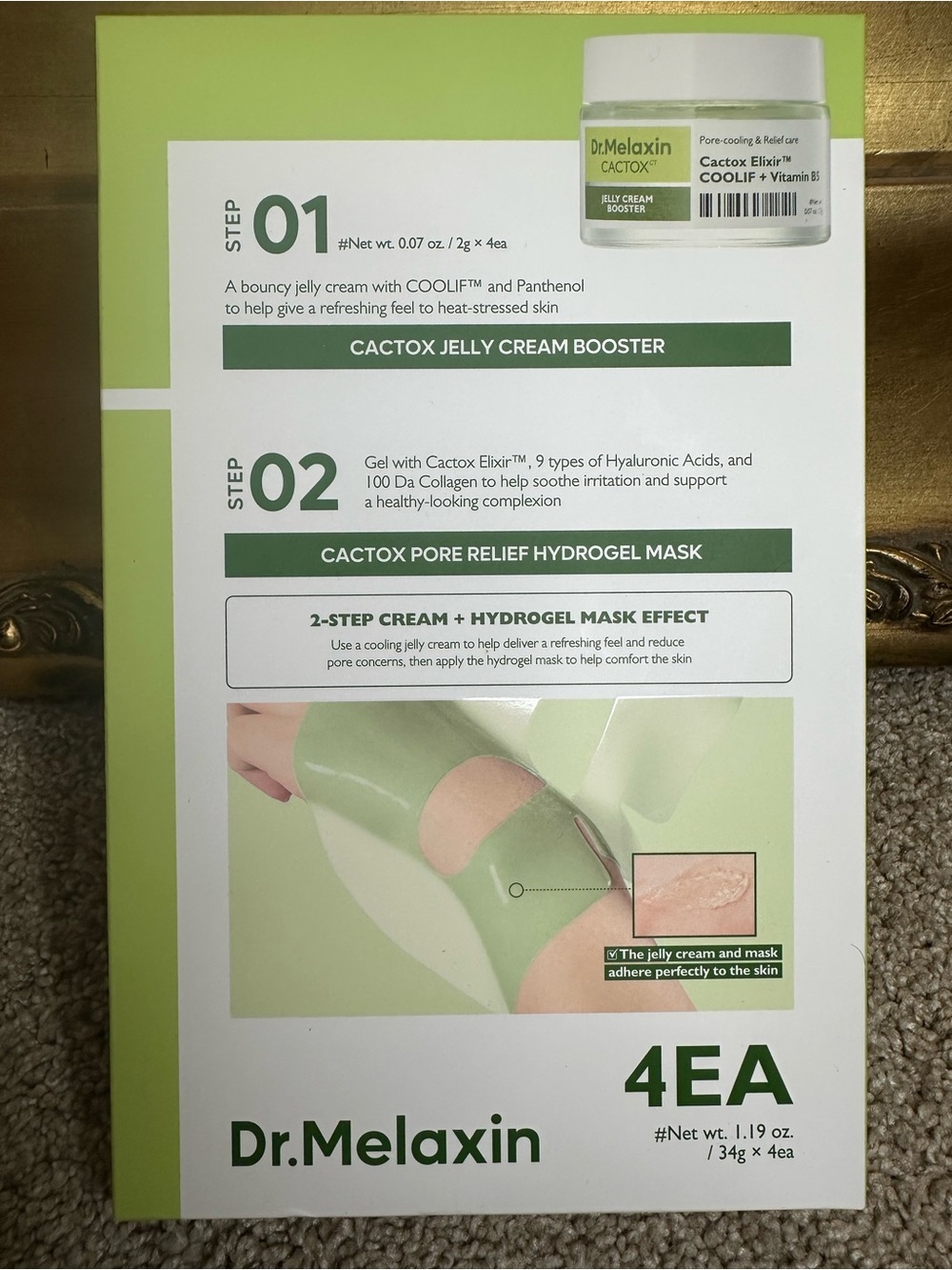 New In Box Dr.Melaxin CACTOX 2-Step Cream + Hydrogel Mask 4EA $19